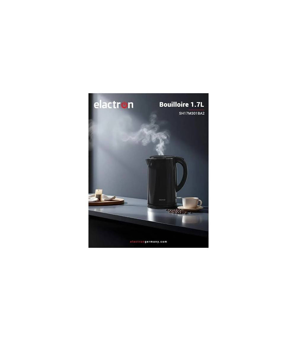 Bouilloire Électrique Noir Mat Indicateur 1.7L Elactron