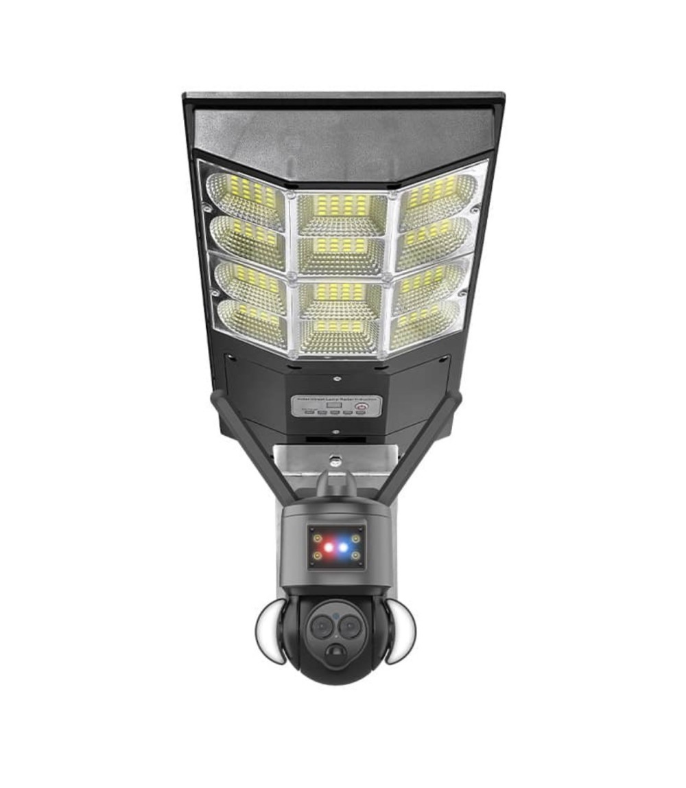 Lampadaire solaire avec caméra de surveillance 3 capteurs